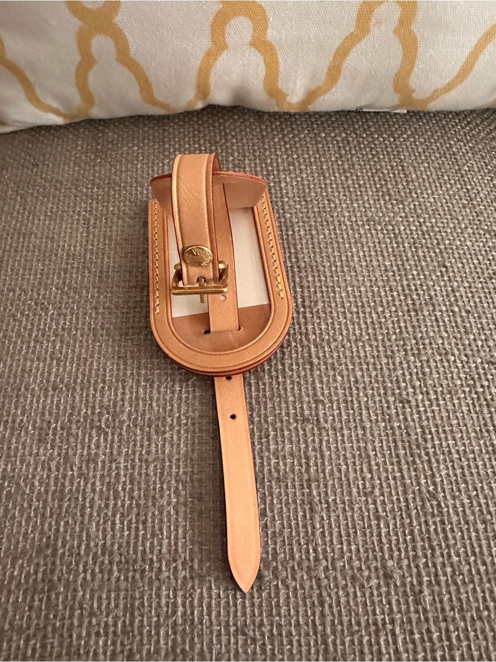 Louis Vuitton Tan Leather Strap Tag with Gold Hardware - Picture 5 of 6